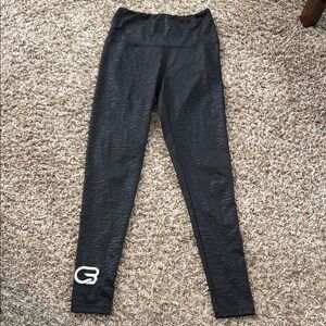 Black Zebra Print Leggings with Cyclebar Logo